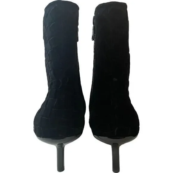 Rag + Bone Rio Revolve Woven Black Suede Leather Mid Boots Size 7.5 37.5 - Picture 6 of 11